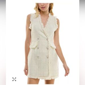 Trixxi sleeveless boucle dress